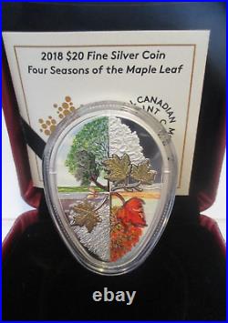 2018 RCM $20 Fine Silver Coin Four Seasons of The Maple Leaf- 99.99% Silver