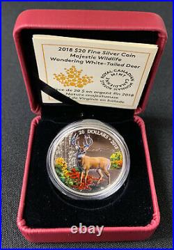 2018 Wandering White-Tailed Deer $20 1 oz. Silver Proof Majestic Wildlife Coin