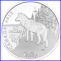 2018'Wolf Nature's Impressions' Proof $20 Silver Coin 1oz. 9999 Fine (18389)