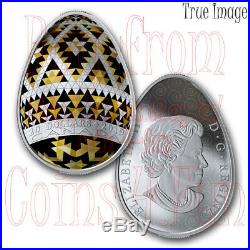 2019Vegreville Ukrainian Pysanka $20 Silver Easter Egg Shaped Coin