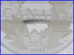 2019 10 oz. Fine Silver Canadian Maples $100 Proof Coin. 9999 BU
