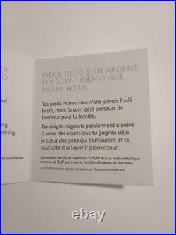 2019 1/2 Oz Fine Silver. 999 Welcome To The World Canada Tiny Feet's With Coa