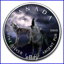 2019 1 Oz Silver $5 Canadian Wildlife GREY WOLF MAPLE LEAF Coin