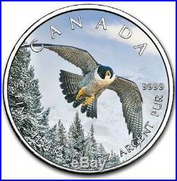2019 1 Oz Silver $5 Canadian Wildlife PEREGRINE FALCON MAPLE LEAF Coin
