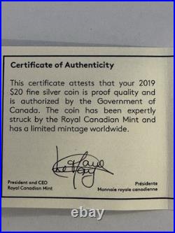 2019 1oz 99.99%SILVER $20 CANADIAN COIN. GIVE PEACE A CHANCE. 50TH ANNIVERSARY