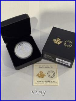 2019 1oz SILVER COIN. LIGHTS OF PARLIAMENT HILL. WITH OGP+ COA+ BLACK LIGHT