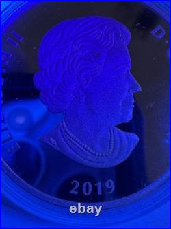 2019 1oz SILVER COIN. LIGHTS OF PARLIAMENT HILL. WITH OGP+ COA+ BLACK LIGHT