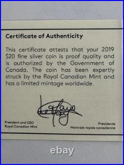 2019 1oz SILVER COIN. LIGHTS OF PARLIAMENT HILL. WITH OGP+ COA+ BLACK LIGHT
