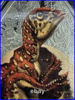 2019 31.82g 99.99% PURE SILVER $20 CANADIAN COIN. HATCHING HADROSAUR. OGP & COA