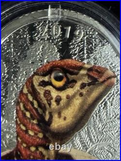 2019 31.82g 99.99% PURE SILVER $20 CANADIAN COIN. HATCHING HADROSAUR. OGP & COA