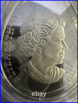 2019 31.82g 99.99% PURE SILVER $20 CANADIAN COIN. HATCHING HADROSAUR. OGP & COA