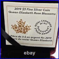 2019 $3 Queen Elizabeth Rose Blossoms Coin By The Royal Canadian Mint