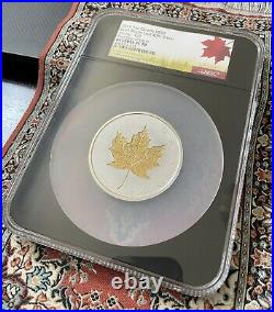 2019 3oz Canada $50 Gold Maple Leaf 40th Anniversary Incuse-Gilt NGC PF70 FDOI