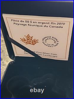 2019 $50 Fine. 9999 Silver Coin The Canadian Landscape Beautiful Unique, Mint