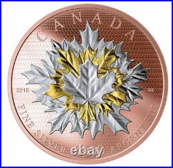 2019 $50 Fine Silver Coin Maple leaves in Motion