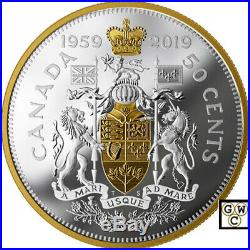 2019'60th Ann. Of the 1959 Half-Dollar' Prf Ltd. Ed. 50ct Fine Silver Coin18714