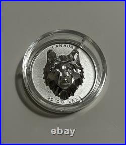 2019.999 Fine Silver Multifaceted Wolf Coin From The Canadian Mint