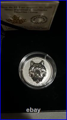 2019.999 Fine Silver Multifaceted Wolf Coin From The Canadian Mint