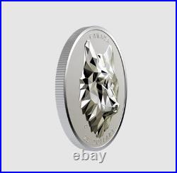 2019.999 Fine Silver Multifaceted Wolf Coin From The Canadian Mint