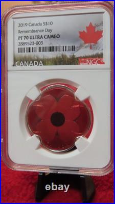 2019 Canada $10 Remembrance Day Proof. 9999 Silver Coin First Releases NGC PF 70