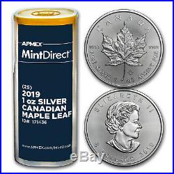 2019 Canada 1 oz Silver Maple Leaf (25-Coin MintDirect Tube) SKU#171436