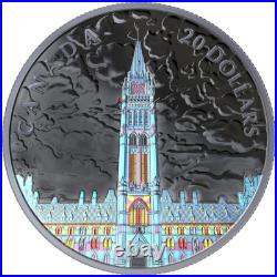 2019 Canada $20 Lights on Parliament Hill 1 oz Fine Silver Coin