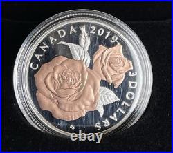 2019 Canada $3 Queen Elizabeth Rose Blossoms RCM Fine 99.99% Silver Coin
