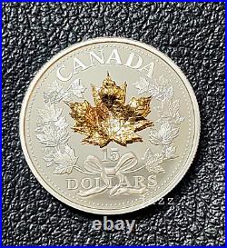 2019 Canada Golden Maple Leaf $15 Pure Silver Gold Plating Proof Coin