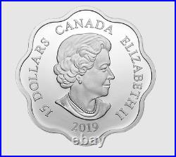 2019 Canada Lunar Lotus Year Of The Pig $15 99.99% Pure Silver Coin