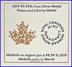 2019 Canada Peace & Liberty Medal 1 Oz Silver NGC PF70 REV PF FDOI Dual Signed