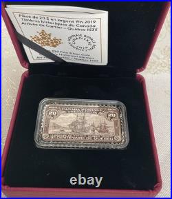2019 Canada's Historical Stamps Arrival of Cartier Pure Silver Coin 20$