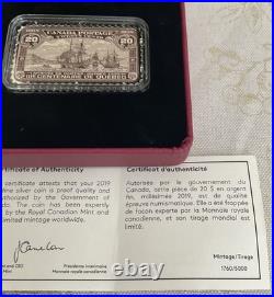 2019 Canada's Historical Stamps Arrival of Cartier Pure Silver Coin 20$