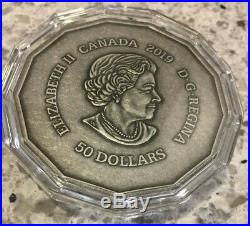 2019 Centennial Flame Large 3 oz Pure. 9999 Silver Coin Canada. Box and COA