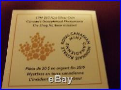 2019 Fine Silver Coin-Canada's Unexplained Phenomena-The Shag Harbour Incident