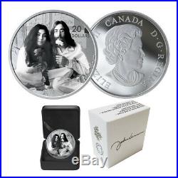 2019 JOHN LENNON YOKO ONO Canada $20 Fine Silver Coin GIVE PEACE A CHANCE