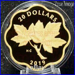 2019 Masters Club Iconic Maple Leaves $20 Scallop Pure Silver Gold-Plated Coin