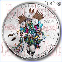 2019 Powwow Fancy Dance $30 2 OZ Pure Silver Coloured Coin Canada