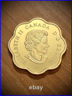 2019 RCM $20 Canada Scallop Shaped Iconic Maple Leaf Fine Silver withGold Gilding