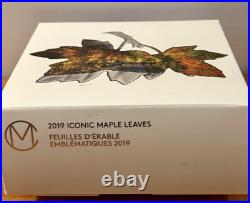 2019 RCM $20 Canada Scallop Shaped Iconic Maple Leaf Fine Silver withGold Gilding