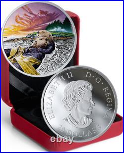 2019 Sea Otter Canadian Fauna $20 1OZ Pure Silver Proof Coloured Coin Canada