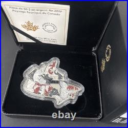 2019 The Canadian Landscape $50 3OZ Pure Silver Proof Canada Map Shaped Coin 2019 The Canadian Landscape $50 3OZ Pure Silver Proof Canada Map Shaped Coin