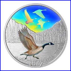 2019 Two Ounce $30 Majestic Birds in Motion Holographic Canada Geese Silver Coin 2019 Two Ounce $30 Majestic Birds in Motion Holographic Canada Geese Silver Coin