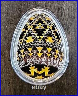 2019 Vegreville Ukrainian Pysanka $20 1OZ EggShaped PureSilver Proof Coin Canada