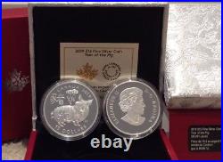 2019 Year of the Pig $15 1OZ Pure Silver Proof Canada Coin