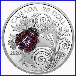 2020 $20 Fine Silver Coin Bejeweled Bugs Ladybug