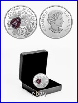2020 $20 Fine Silver Coin Bejeweled Bugs Ladybug