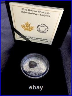2020 $20 Fine Silver Coin Bejeweled Bugs Ladybug