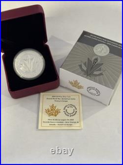 2020 31.39g 99.99% Pure Silver $20 Canadian Coin. WW ll Victory In Europe. + COA