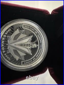 2020 31.39g 99.99% Pure Silver $20 Canadian Coin. WW ll Victory In Europe. + COA