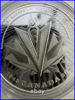 2020 31.39g 99.99% Pure Silver $20 Canadian Coin. WW ll Victory In Europe. + COA